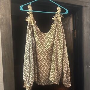 Elegant Cream and Black Women's Top